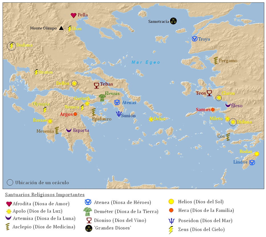 Santuarios religiosos de los antiguos griegos