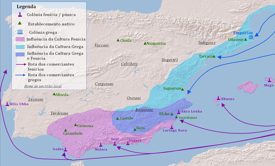 As Colônias Fenícias e Gregas de Iberia