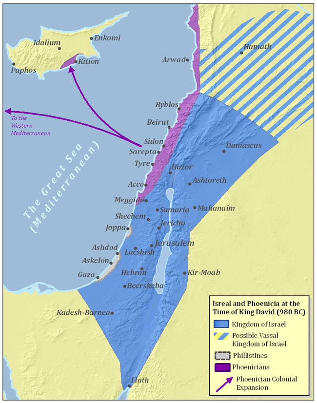 Ancient Israel and Phoenicia Map
